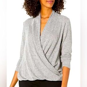 ✨Philosophy Casual Wrap Light Sweater/Top in Grey Womens Size M NWT✨